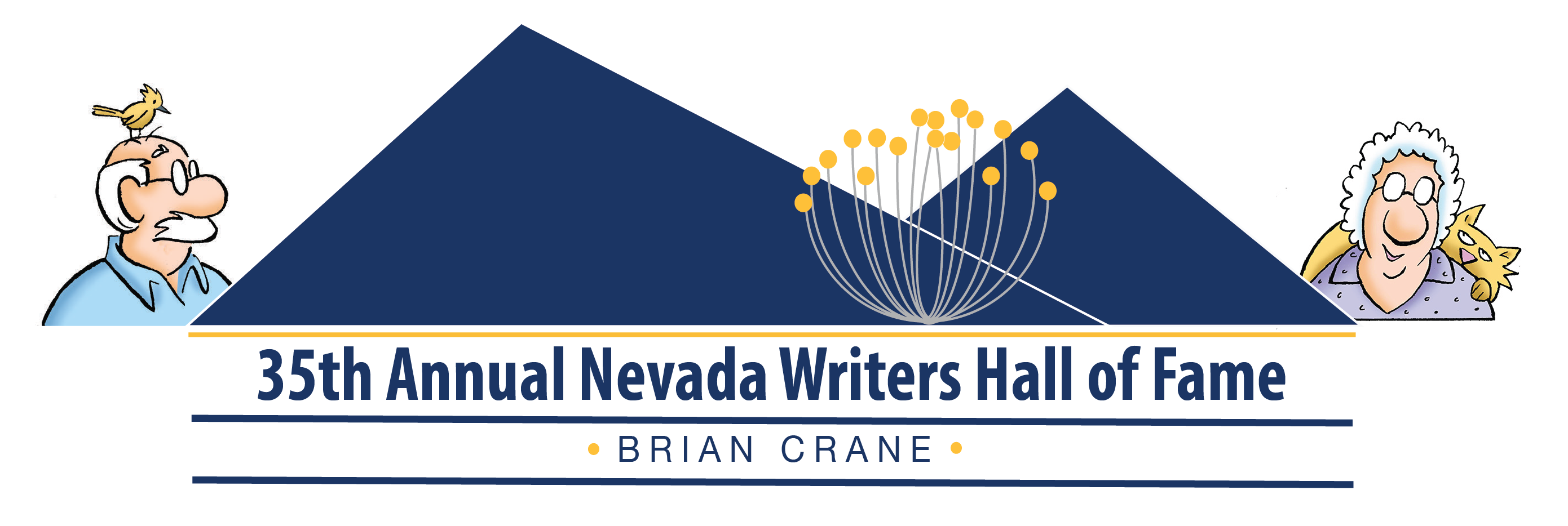 34rd Annual Nevada Writers Hall of Fame the Virtual Version logo with mountains and sagebrush