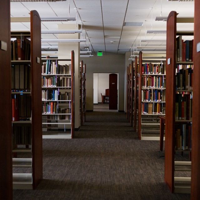 Book stacks in the Knowledge Center