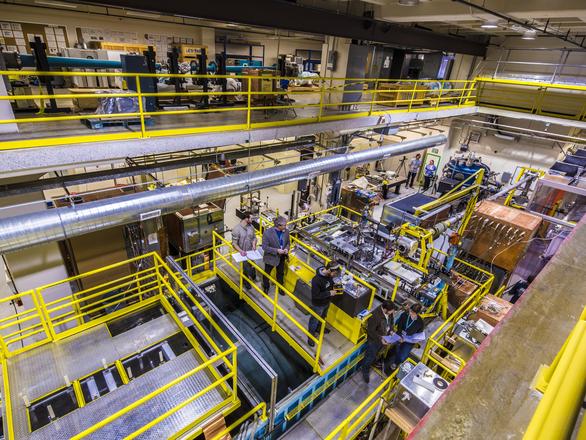 View of the Zebra Pulsed Power Lab from the top floor looking down.