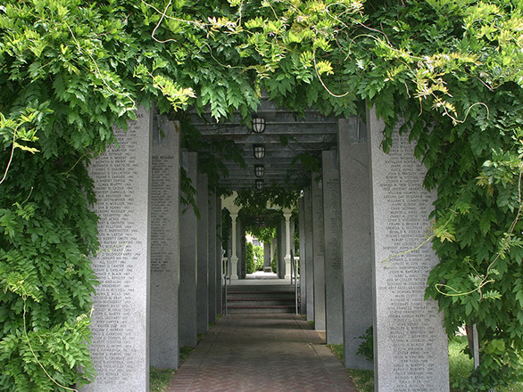 Honor court walkway on the campus of the University of Nevada, Reno.