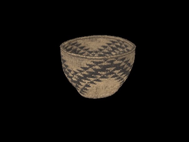 VR basket with triangular pattern and a black background