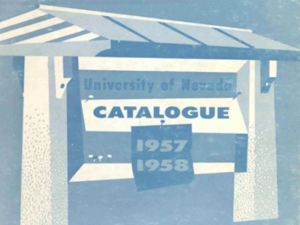 Cover of University course catalog from the 1957-1958 school year.