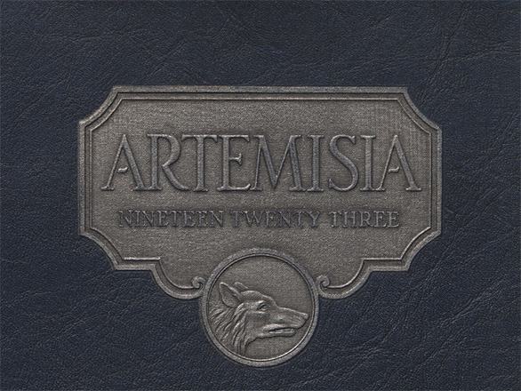 Embossed cover of the 1923 edition of the Artemisia yearbook.