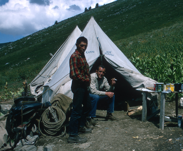 People camping in the Basque country