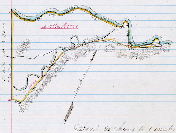Hand-drawn map from the collection.