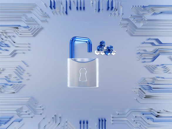 Abstract image of an opened lock.