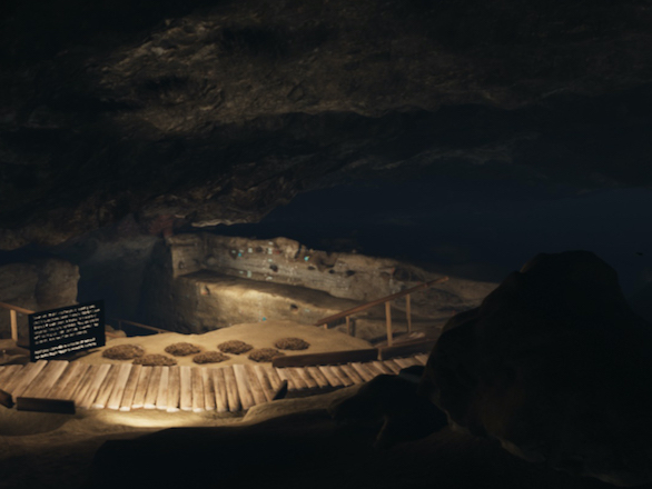 A view of the cave's depth from the experience