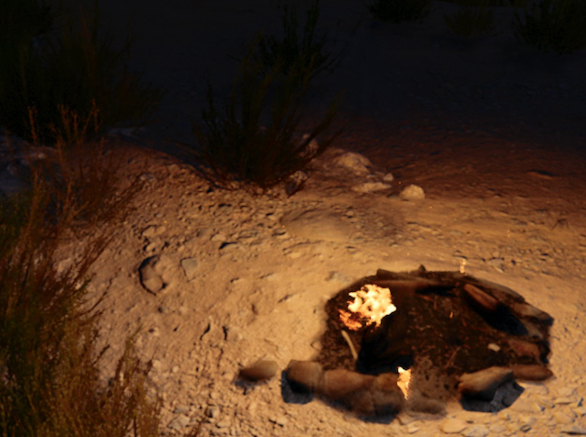 Virtual campfire as featured in the experience