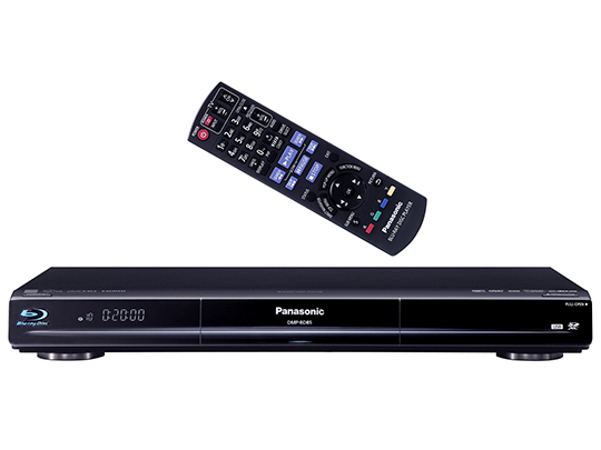 Black Panasonic Blu-Ray Player with remote