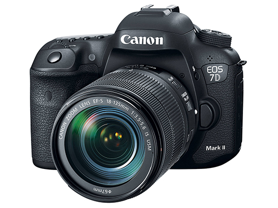 Canon 7D with lens and control buttons
