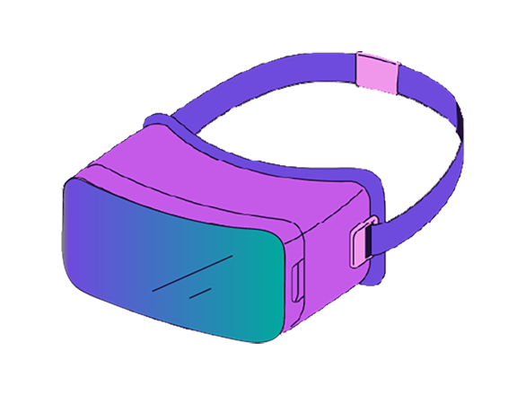 Virtual reality headset animation.