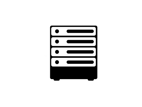 Black and white graphic of hard drives, symbolizing the storage of data.