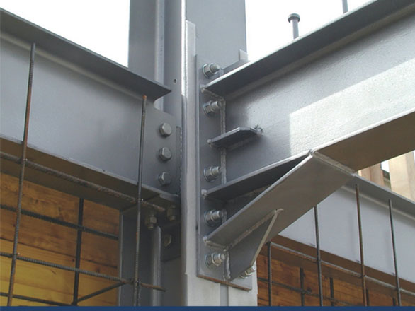 Cover of a book on steel structures showing the intersection of several metal beams.