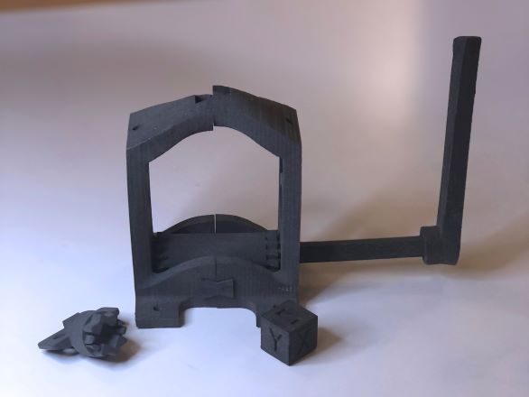 3D printed model of a book printing press