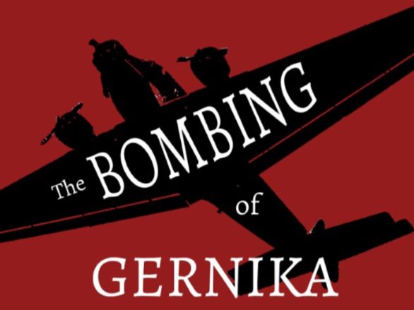 The cover of The Bombing of Gernika: A Short History with an outline of a bomber on a red background