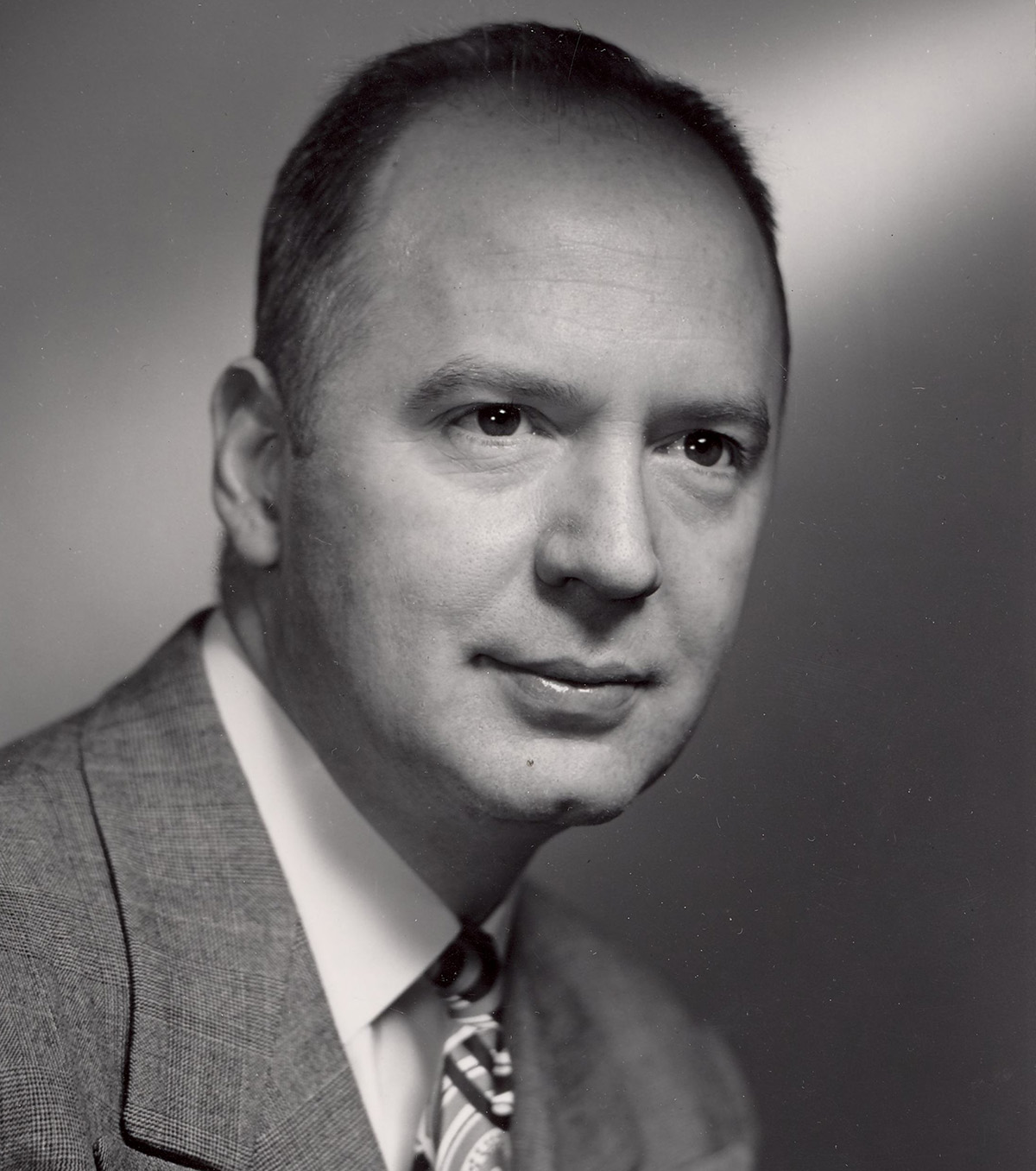 Minard W. Stout, President of the University of Nevada from 1952-1957, poses for a formal portrait.