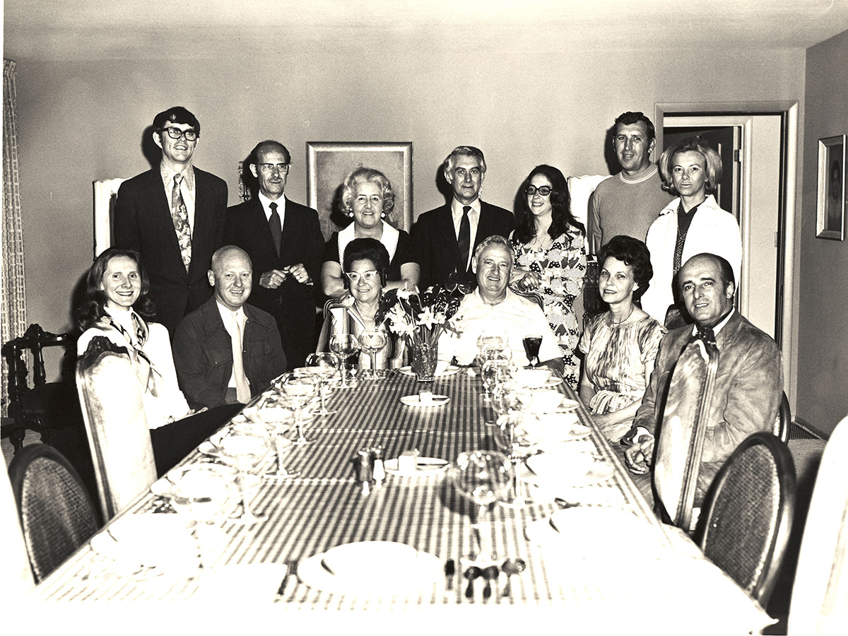 Dinner at the Gastaagas' residence in Reno, c. 1971, in honor of the first significant private donation to the Basque Studies Program.