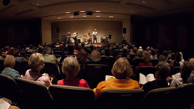 View of the stage in the auditorium.