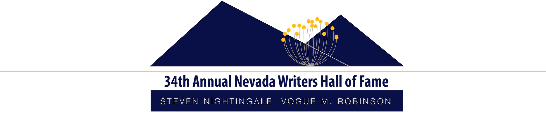 Logo for the 34th Annual Nevada Writer's Hall of Fame Event