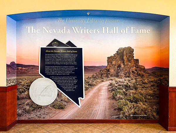 Nevada Writers Hall of Fame feature wall.