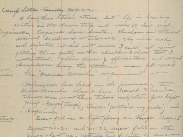 Detail from the entry on Camp Little in Greenland.