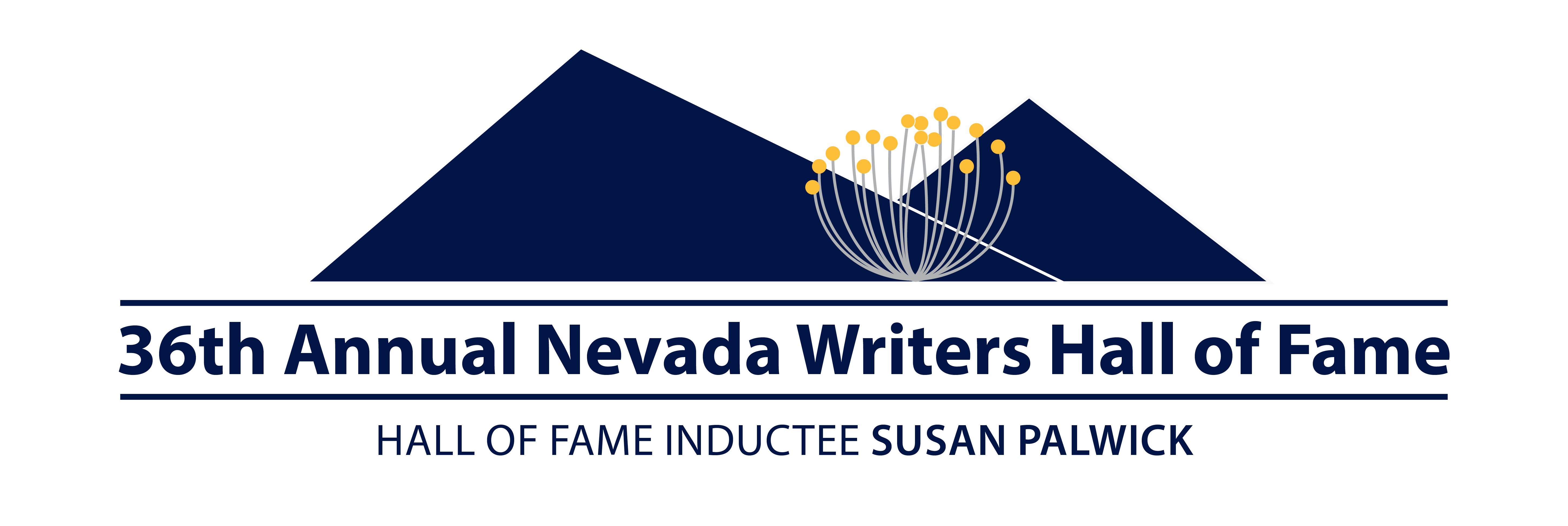Logo for the 36th Annual Nevada Writers Hall of Fame featuring inductee Susan Palwick.
