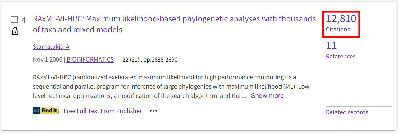 Determining who has cited a work, University Libraries