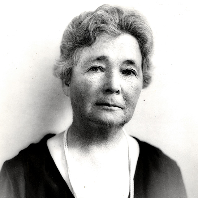 Anne Henrietta Martin poses here as a former member of the University of Nevada History Department being awarded an honorary degree. Anne Martin was a large part of the Nevada Suffrage Movement and was the first woman to run for the U.S. Legislature, although she was unsuccessful. UNRA-P423-1. University Archives.